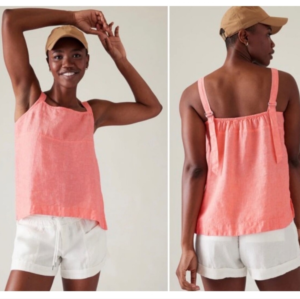 Athleta Coral Adjustable-Strap Linen-Blend Tank